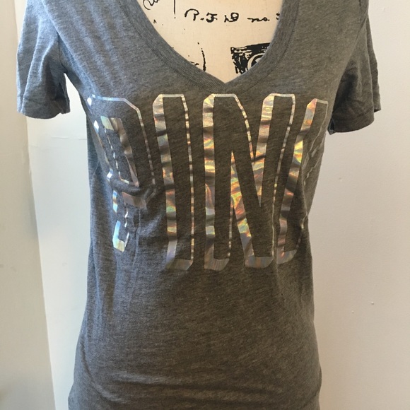 VS Pink Holographic Tee size Small - Picture 2 of 4